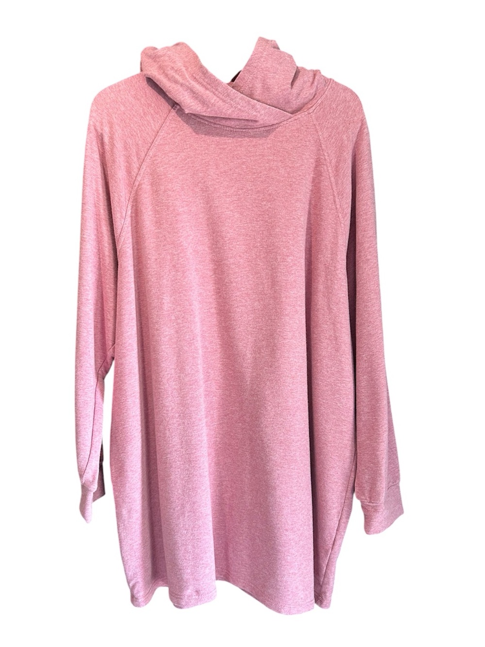 Women's Light Pink Draped Cowl Neck Sweater Dress